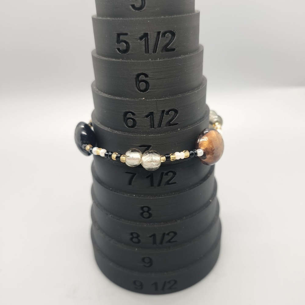Artisan‎ Handmade Stretch Seed Bead Bracelet 7" Earthy